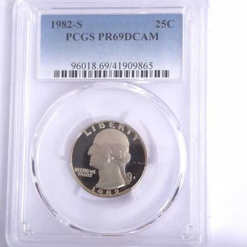 1982年Sミント プルーフ PCGS PR69DCAM 25セント ワシントン・クォーター｜WORLD RESOURCE【QUEEN店】