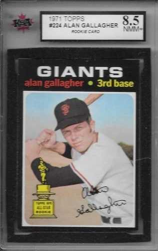 1971年 TOPPS BASEBALL RC アラン・ギャラガー #224 KSA 8.5 NMM+ サンフランシスコ・ジャイアンツ｜WORLD RESOURCE【QUEEN店】 26,136円