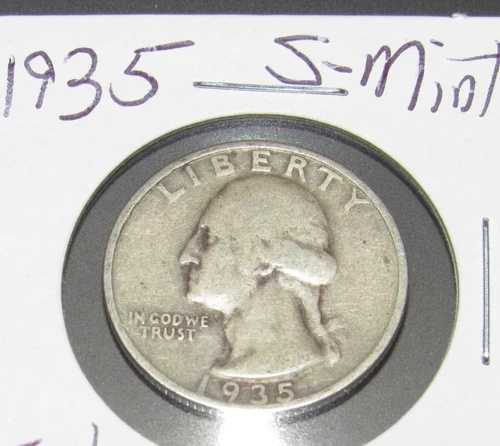 1935年Sミント ワシントン銀貨 90%銀貨 希少年号 フランシスコ造幣局｜WORLD RESOURCE【QUEEN店】
