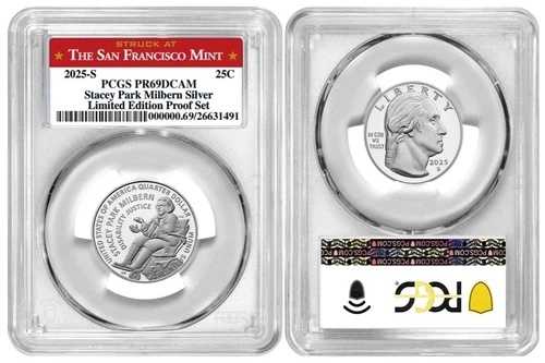 2025年Sミント シルバークォーター 25セント ステイシー・パーク限定版 PCGS PR69DCAM #98｜WORLD RESOURCE【QUEEN店】