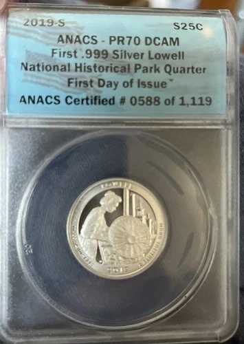 2019-S クラッド 初日発行 ローウェル国立公園 25セント硬貨 PR70DCAM PCGS｜WORLD RESOURCE【QUEEN店】