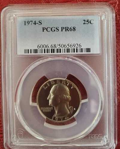 1974年Sミント ワシントン・クォーター サンフランシスコ PCGS PR68 プルーフ銀貨 25セント|WORLD RESOURCE【QUEEN店】