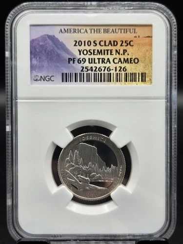 2010年Sクラッド ヨセミテ国立公園25セント硬貨、(NGC鑑定済み)PF 69 ウルトラカメオ|WORLD RESOURCE【QUEEN店】