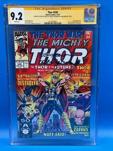 ソー #438 - マーベル - CGC SS 9.2 - ロン・フレンツ、パット・オリフ、アル・ミルグロムのサイン入り｜WORLD RESOURCE【QUEEN店】
