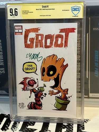 グルート #1 スコッティ・ヤング直筆サイン入り CBCS 9.6 オンライン限定バリアントカバー 新品 NM+｜WORLD RESOURCE【QUEEN店】