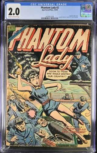 ファントム・レディ #2 - Ajax-Farrell 出版 1955年 CGC 2.0 最終プレコード版。｜WORLD RESOURCE【QUEEN店】