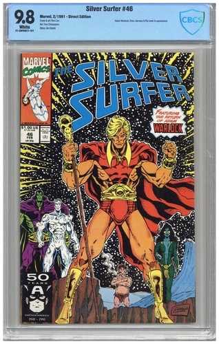 シルバーサーファー #46 Vol 3 CBCS 9.8 NMMT ホワイト 2/91 ページ アダム・ウォーロック、｜WORLD RESOURCE【QUEEN店】