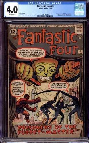 ファンタスティック・フォー #8 CGC 4.0 OWページ / パペットマスター初登場 1962年｜WORLD RESOURCE【QUEEN店】
