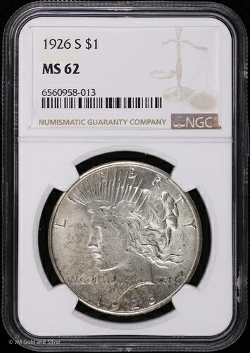 1926-P 1ドル ピース銀貨 NGC MS 62 | 未流通 UNC｜WORLD RESOURCE【QUEEN店】