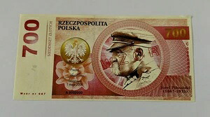 ポーランド 2008 - 700 ZL -J.PILSUDSKI - 限定100-WZOR #087-レア パープル-ジェム UNC｜WORLD RESOURCE【QUEEN店】