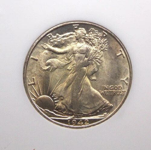 1942年 "S" ウォーキング リバティ ハーフ ドル 50 セント NGC MS64 #003 BU FATTY Unc ECC&C, Inc.｜WORLD RESOURCE【QUEEN店】