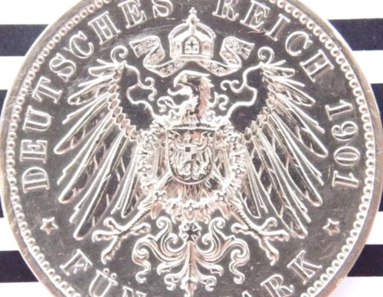 ドイツ 5マルク 1901年 プロイセン建国200周年記念 ヴィルヘルム2世 帝国 銀貨 第一次世界大戦 UNC｜WORLD RESOURCE【QUEEN店】