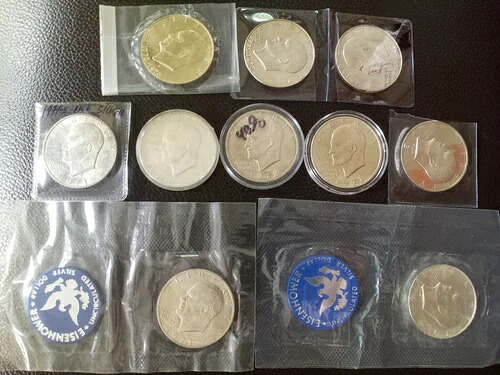 ロット: 10 UNC IKE Eisenhower 40% 本物の米国銀貨 1971-S～1976-S ブルーパック｜WORLD RESOURCE【QUEEN店】