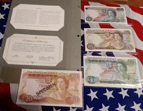 ジャージ コンプリート 4 スペシメン UNC 1978 003659 CS1 P 11-14 1,5,10,20 &pound; COA｜WORLD RESOURCE【QUEEN店】