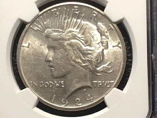 1924-S ピースダラー NGC unc. 詳細 クリーニングの跡が見当たりません。写真をご覧ください。｜WORLD RESOURCE【QUEEN店】