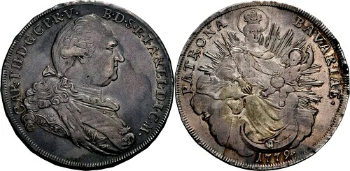 バイエルン 1779 Unc 1ターラー銀貨 ドイツ マドンナとイエス|WORLD RESOURCE【QUEEN店】