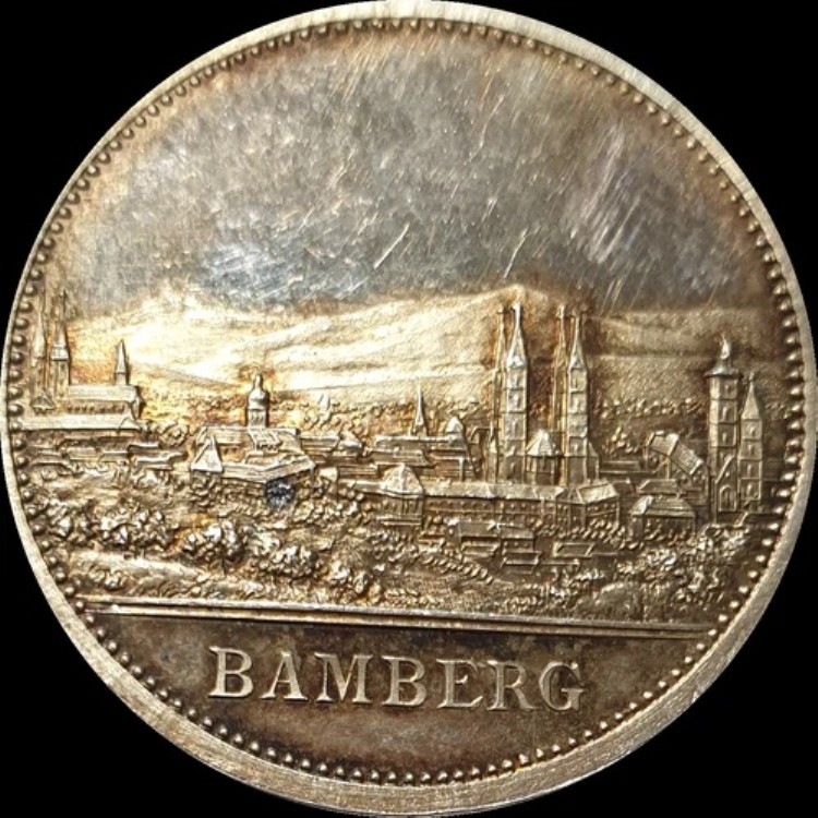 バンベルク Unc 1840 シティビュー メダル 銀メッキ ドイツ 非常に希少 ドイツ国有|WORLD RESOURCE【QUEEN店】