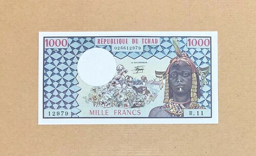 CHAD-1000 FRANCS-1978-PICK 3c-シリアル番号 12979-希少品、UNC。｜WORLD RESOURCE【QUEEN店】 67,155円