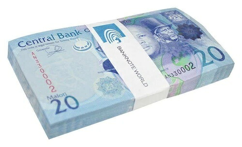 レソト 20 マロティ、2013、P-22b、UNC X 100 PCS バンドルパック|WORLD RESOURCE【QUEEN店】