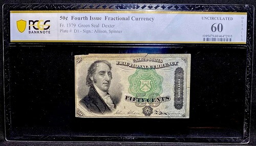 PCGS UNC 60. FR# 1379 フラクショナル通貨、50セント 1869年 アメリカ合衆国 第4発行｜WORLD RESOURCE【QUEEN店】
