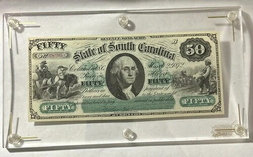 ~ 1872 $50 サウスカロライナ州 - サウスカロライナ州コロンビア ~ キャピトルホルダーのUNC｜WORLD RESOURCE【QUEEN店】