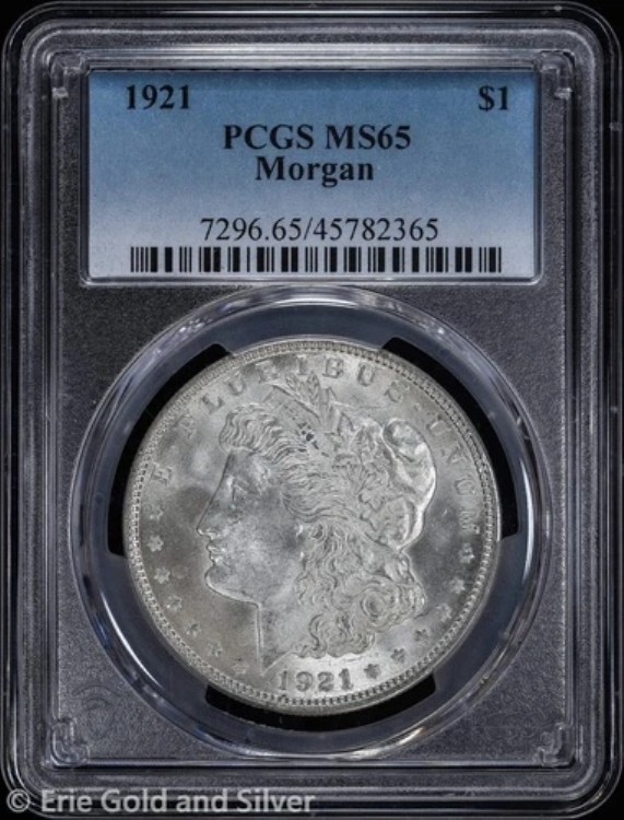 1921-P 1ドル モルガン銀貨 PCGS MS 65 | 未使用 UNC BU|WORLD RESOURCE【QUEEN店】