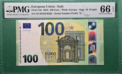 2019 欧州連合 / イタリア 100 EURO P# 24s PMG 66 EPQ GEM UNC｜WORLD RESOURCE【QUEEN店】 60,500円