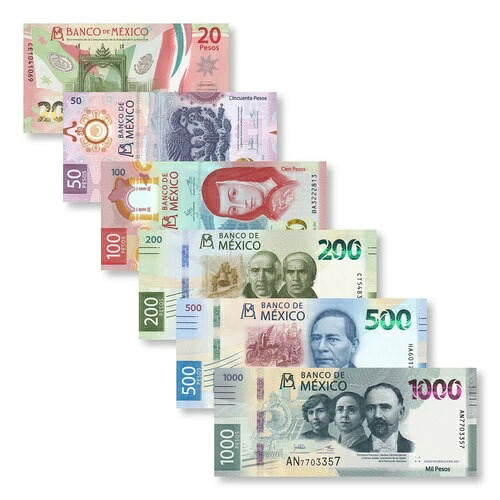 メキシコ フルセット: 20~1,000 ペソ、2019~2023 年、現在のファミリア G、UNC|WORLD RESOURCE【QUEEN店】