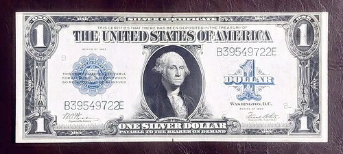 1923 FR #238 米国 $1 銀券 ウッズ / ホワイト ブルー シール ブライト ハイ AU!｜WORLD RESOURCE【QUEEN店】