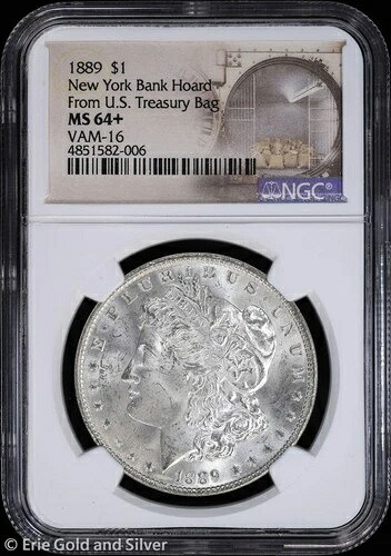 1889-P 1ドル モルガン銀貨 NGC MS 64+ | VAM-16 ニューヨーク銀行蔵|WORLD RESOURCE【QUEEN店】