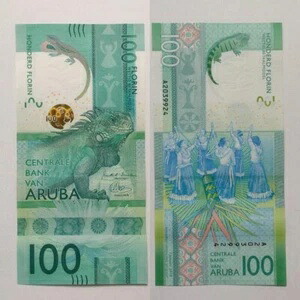 100 フローリン、アルバ、2019年、UNC|WORLD RESOURCE【QUEEN店】