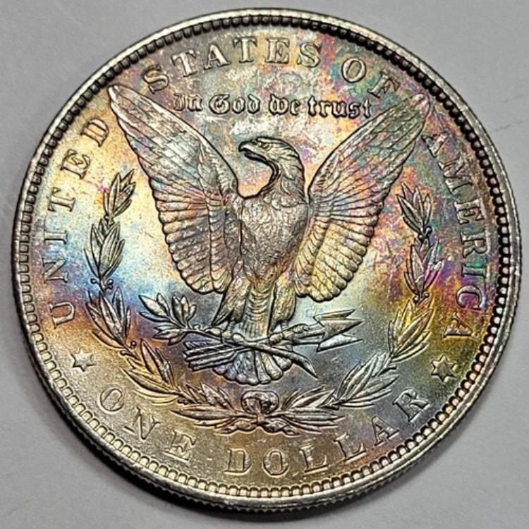 1887年 モルガン銀貨 1ドル モンスターレインボートーン BU UNC クレイジーカラー WOW *K22|WORLD RESOURCE【QUEEN店】