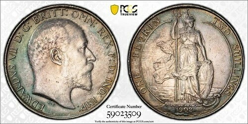 1902年 イギリス フローリン 2シリング S-3981 エドワード7世 - PCGS UNC 詳細|WORLD RESOURCE【QUEEN店】