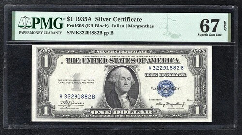 FR. 1608 1935-A 1ドル銀券 PMG 極上宝石 未流通-67EPQ｜WORLD RESOURCE【QUEEN店】 54,780円