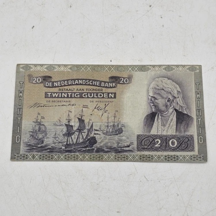 オランダ 20 GULDEN P-54 1941 第二次世界大戦時代 UNC オランダ帆船 通貨 注記 NM|WORLD RESOURCE【QUEEN店】