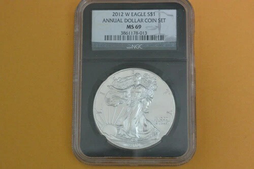 2012-W バーニッシュドシルバーイーグル NGC MS69 UNC(2012年年次ドルセット)|WORLD RESOURCE【QUEEN店】
