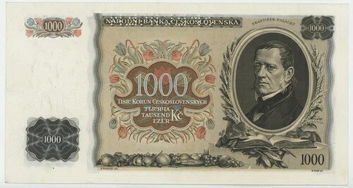 チェコスロバキア 1000コルナ 1934年5月25日 ピック26.s aUNC ほぼ未使用の標本|WORLD RESOURCE【QUEEN店】