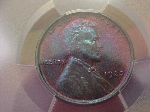 深紅紫青トーン 1925年 フィラデルフィア リンカーン セントペニー PCGS UNC｜WORLD RESOURCE【QUEEN店】