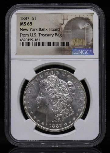 1887年モルガン・ダラー ニューヨーク銀行蔵金 NGC MS65｜WORLD RESOURCE【QUEEN店】
