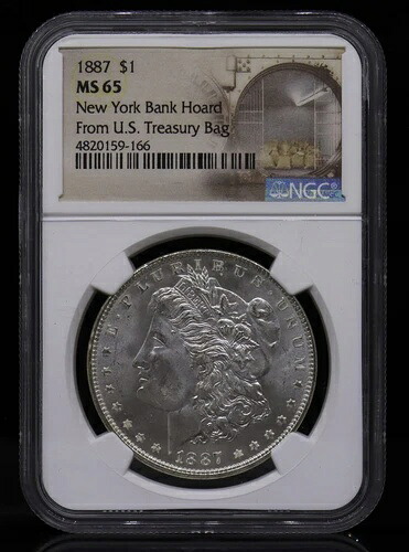 1887年モルガン・ダラー ニューヨーク銀行蔵金 NGC MS65｜WORLD RESOURCE【QUEEN店】