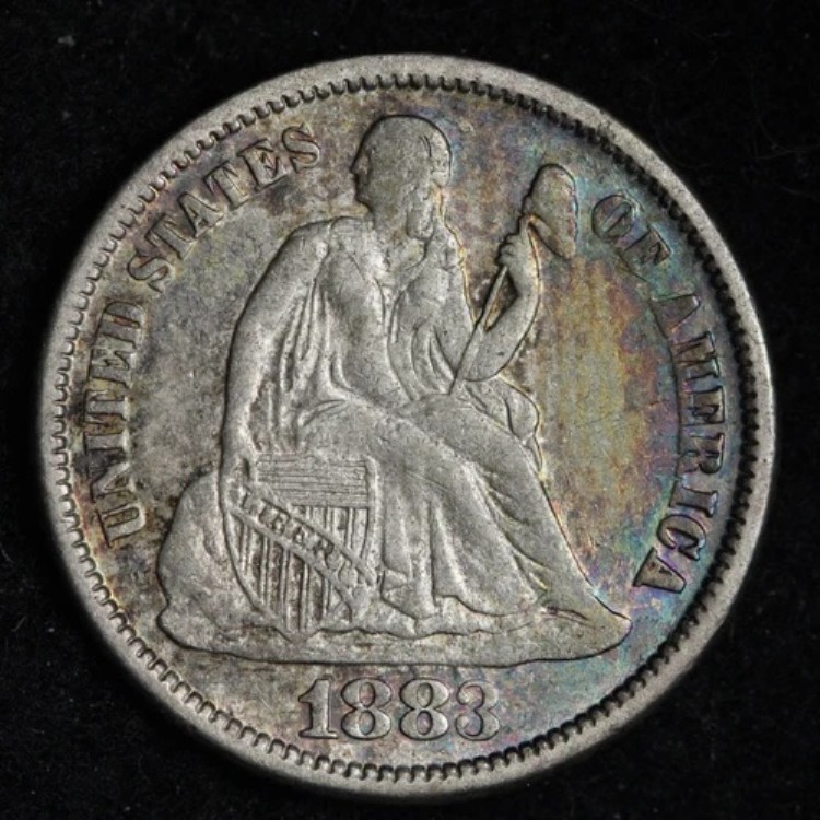 1883年 シーテッド リバティ シルバー ダイム チョイス UNC *未流通* MS トーン E230 QEB|WORLD RESOURCE【QUEEN店】