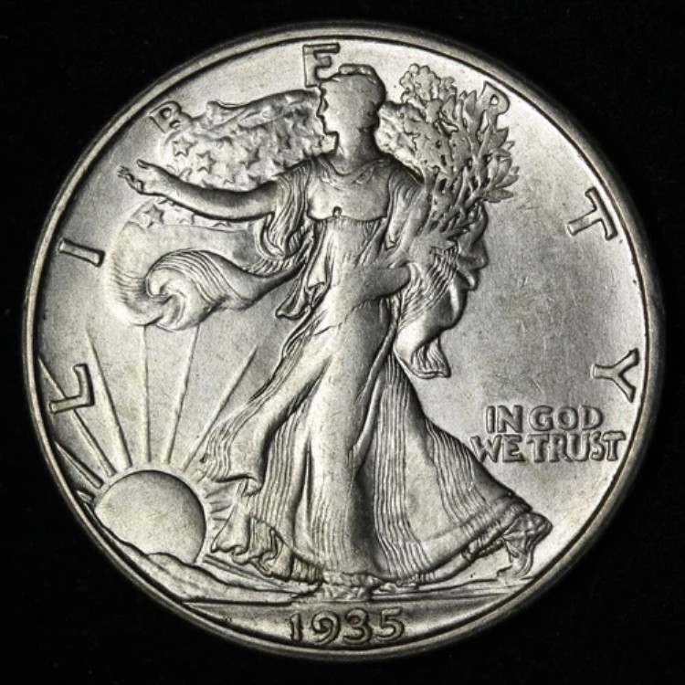 1935-D ウォーキング・リバティ シルバー ハーフドル UNC *未流通* MS E342 WBM|WORLD RESOURCE【QUEEN店】