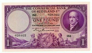 スコットランド ... P-S332 ... 1ポンド ... 1947年1月2日 ... チョイス *UNC* ブロック "26E"｜WORLD RESOURCE【QUEEN店】