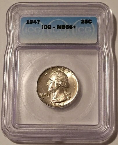 1947年ワシントンクォーター Unc MS66+ ICG｜WORLD RESOURCE【QUEEN店】