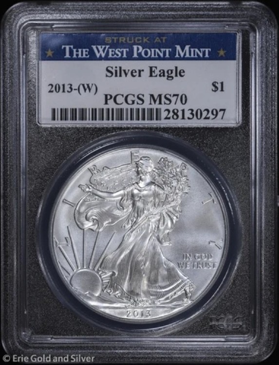 2013-(W) 1ドル アメリカン シルバー イーグル PCGS MS 70 | 未使用 UNC BU|WORLD RESOURCE【QUEEN店】