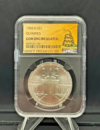 1984-D オリンピック $1 ?? NGC GEM UNC ? DTOM ラベル ? 愛国的な銀貨 ?|WORLD RESOURCE【QUEEN店】