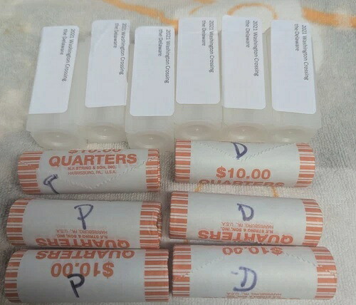 2021-P&Dワシントンがデラウェア銀行を横切る25セント硬貨1セット|WORLD RESOURCE【QUEEN店】