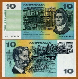 オーストラリア、$10、ND（1991）、P-45g、UNC｜WORLD RESOURCE【QUEEN店】