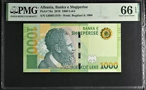 アルバニア 1000 Leke 2019 P 78 a Gem UNC PMG 66 EPQ|WORLD RESOURCE【QUEEN店】