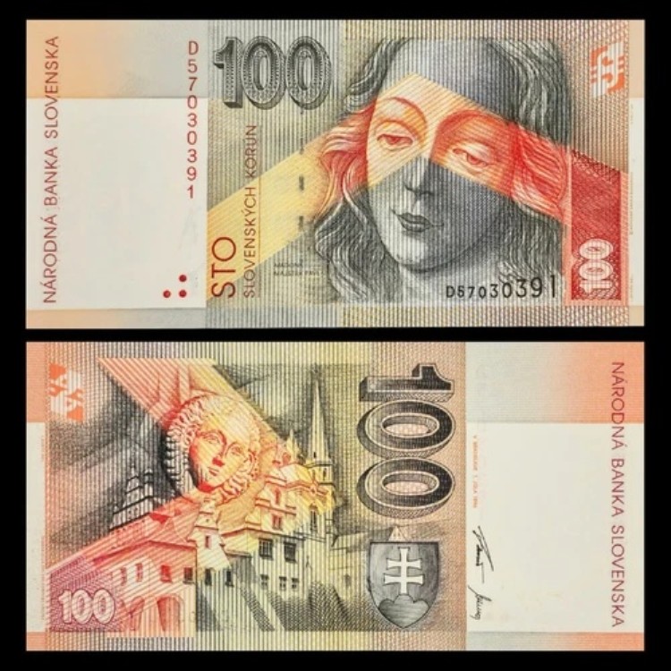 1996年 スロバキア 100コルン、聖母マリアの彫刻、聖ヤコブ教会、UNC|WORLD RESOURCE【QUEEN店】